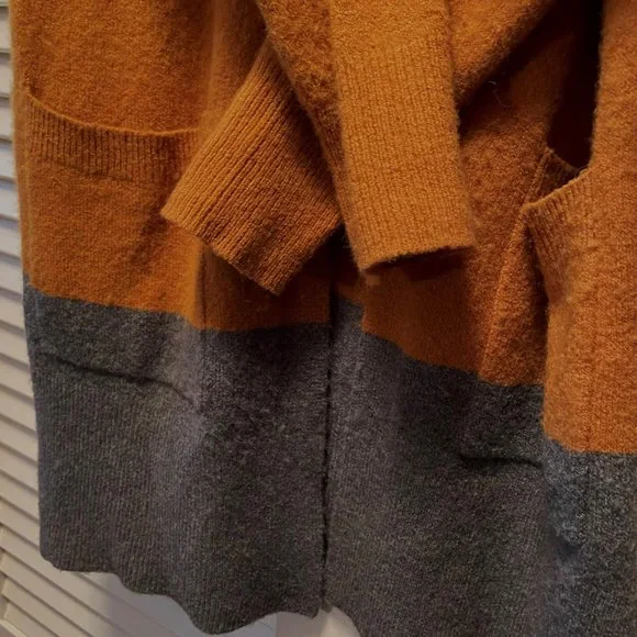 Madewell Kent Long Sleeve Patch Pocket Open Cardigan Sweater Top Oversized XXS - Picture 6 of 9